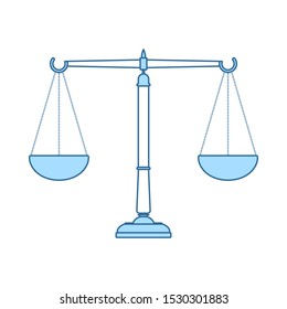 Symbol für Gerechtigkeit Einfach mit dem Design der blauen Füllung übereinstimmen. Vektorgrafik.