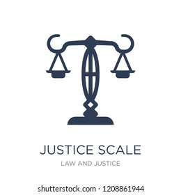 justice scale icon. Trendy flat vector justice scale icon on white background from law and justice collection, vector illustration can be use for web and mobile, eps10