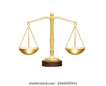  justice scale icon vector 3d render