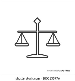 Icono de escala de justicia. Diseño vectorial de icono de escala. aislado en fondo blanco