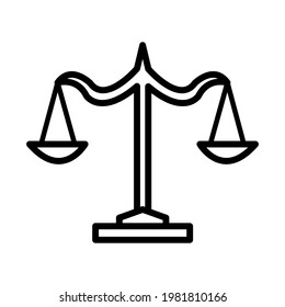 Plantilla de diseño vectorial de icono de escala de justicia