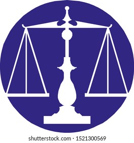 Justice scale icon Vector illustration