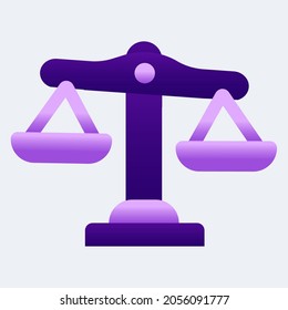 justice scale icon. vector illustration