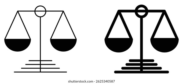 Justice Scale icon. Vector illustration.
