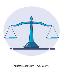 justice scale icon. scale icon. vector illustrator.