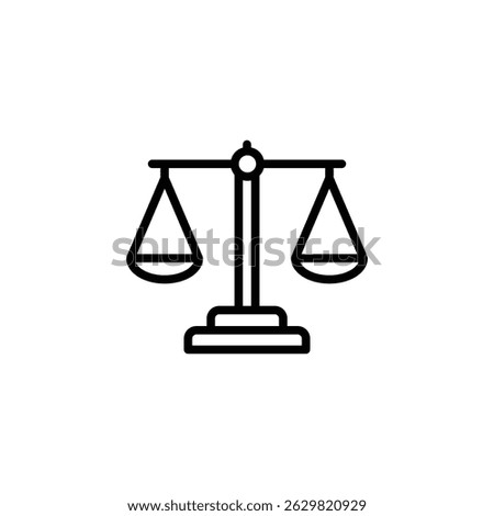 Justice scale icon vector	. in line style design on white background. vector illustration