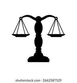 Gráfico de silueta de Vector de icono de escala de justicia
