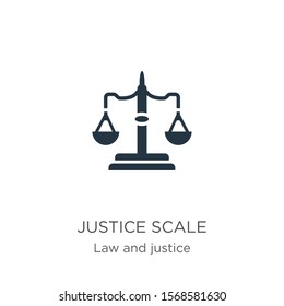 Justice scale icon vector. Trendy flat justice scale icon from law and justice collection isolated on white background. Vector illustration can be used for web and mobile graphic design, logo, eps10