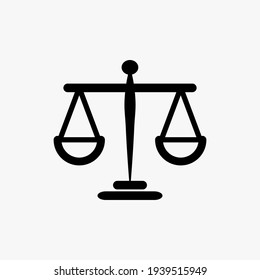 Justice Scale Icon. White Background. Grading Pictogram Scale Vector Illustration.