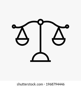 Justice scale icon. White background. Grading pictogram scale Vector illustration.