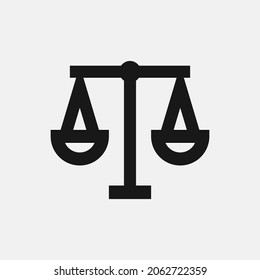 Justice Scale Icon. White Background. Grading Pictogram Scale Vector Illustration.