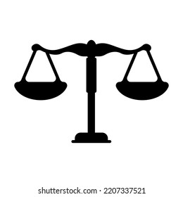 Justice scale icon. White background. Grading pictogram scale Vector illustration.