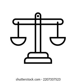 Justice scale icon. White background. Grading pictogram scale Vector illustration.