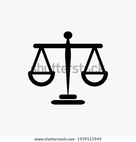 Justice scale icon. White background. Grading pictogram scale Vector illustration.