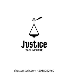 justice scale logo vector, law logo illustration