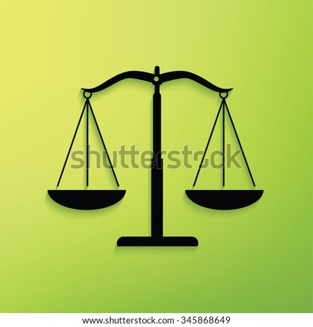 
Justice scale on green background,clean vector