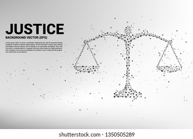 Justice scale polygon style from dot and line connection. Background Concept of crime and law system
