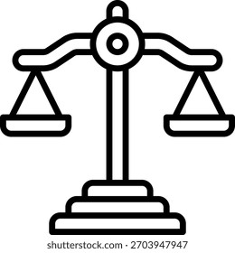 Design vetorial em escala de justiça em estilo moderno, justiça na área da saúde e conceito de proteção dos direitos do HIV, ilustração de igualdade global. Ícone de Linha