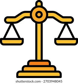 Design vetorial em escala de justiça em estilo moderno, justiça na área da saúde e conceito de proteção dos direitos do HIV, ilustração de igualdade global. Ícone Linha Preenchida