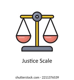 Justice Scale Vector Filled Outline Icon Design illustration. Banking and Payment Symbol on White background EPS 10 File