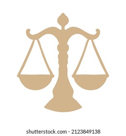 justice scale vector flat icon sign symbol. isolated graphic illustration