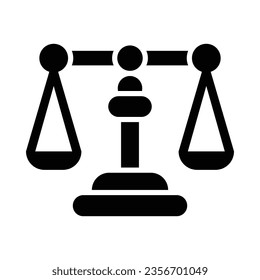 Justice Scale Vector Glyph Icon For Personal And Commercial Use.
