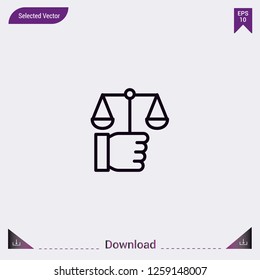 Justice Scale vector icon. Modern, simple, isolated, flat best quality icon for web site designs or mobile apps. Vector illustration EPS10.
