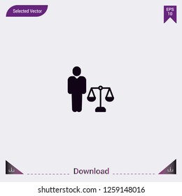Justice Scale vector icon. Modern, simple, isolated, flat best quality icon for web site designs or mobile apps. Vector illustration EPS10.