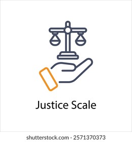 Justice Scale Vector icon stock illustration