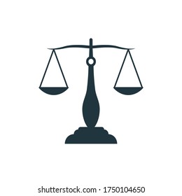Icono vectorial de escala de justicia, Icono de moda de escala de justicia.