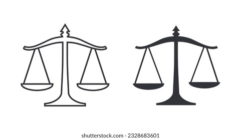Justice scale vector icon. Trendy flat style for graphic design, web-site. Vector illustration.