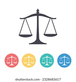 Justice scale vector icon. Trendy flat style for graphic design, web-site. Vector illustration.