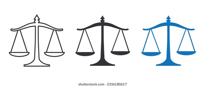 Icono vectorial de escala de justicia. Estilo plano de moda para el diseño gráfico, sitio web. Ilustración vectorial.