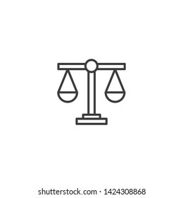 Justice Scale Vector Illustration, outline sign