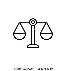 Justice Scale Vector Line Icon. illustration Style EPS 10 File
