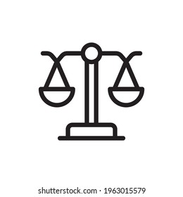 Justice Scale Vector Outline Icon. Banking and Finance Symbol EPS 10 FIle