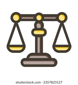 Justice Scale Vector Thick Line Filled Colors Icon For Personal And Commercial Use.
