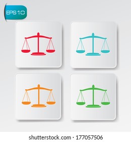 Justice scales buttons,vector