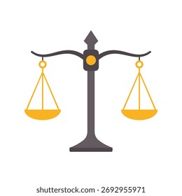 La justicia escala el diseño plano del Vector. Diseño de icono de símbolo de equilibrio de ley