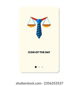 La justicia escala el icono del vector plano. Escalar el signo aislado. Concepto de inicio. Elementos de símbolo de ilustración vectorial para diseño web y aplicaciones