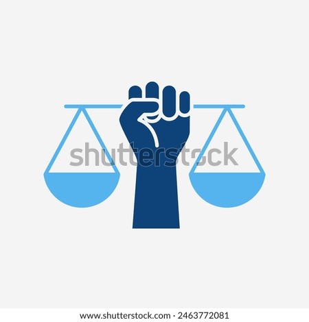 Justice Scales in Hand icon template design