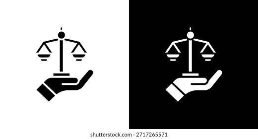 Justice scales in Hand icon vector design element vector eps 10