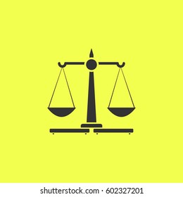 Justice Scales icon flat. 