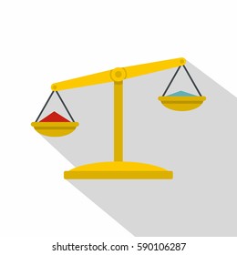 Justice scales icon. Flat illustration of justice scales vector icon for web isolated on white background