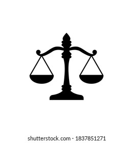 Icono de escalas de justicia. Signo de la escala del fallo. Símbolo de derecho