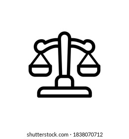 Icono de escalas de justicia. Signo de la escala del fallo. Símbolo de derecho