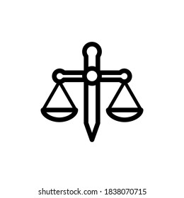 Icono de escalas de justicia. Signo de la escala del fallo. Símbolo de derecho