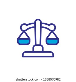 Justice scales icon. Judgment scale sign. Legal law symbol