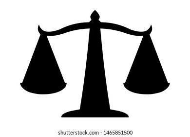 Justice scales icon. Law balance symbol.Vector illustration