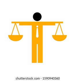 Justice Scales Icon. Law Balance Symbol. Equality In Flat Design